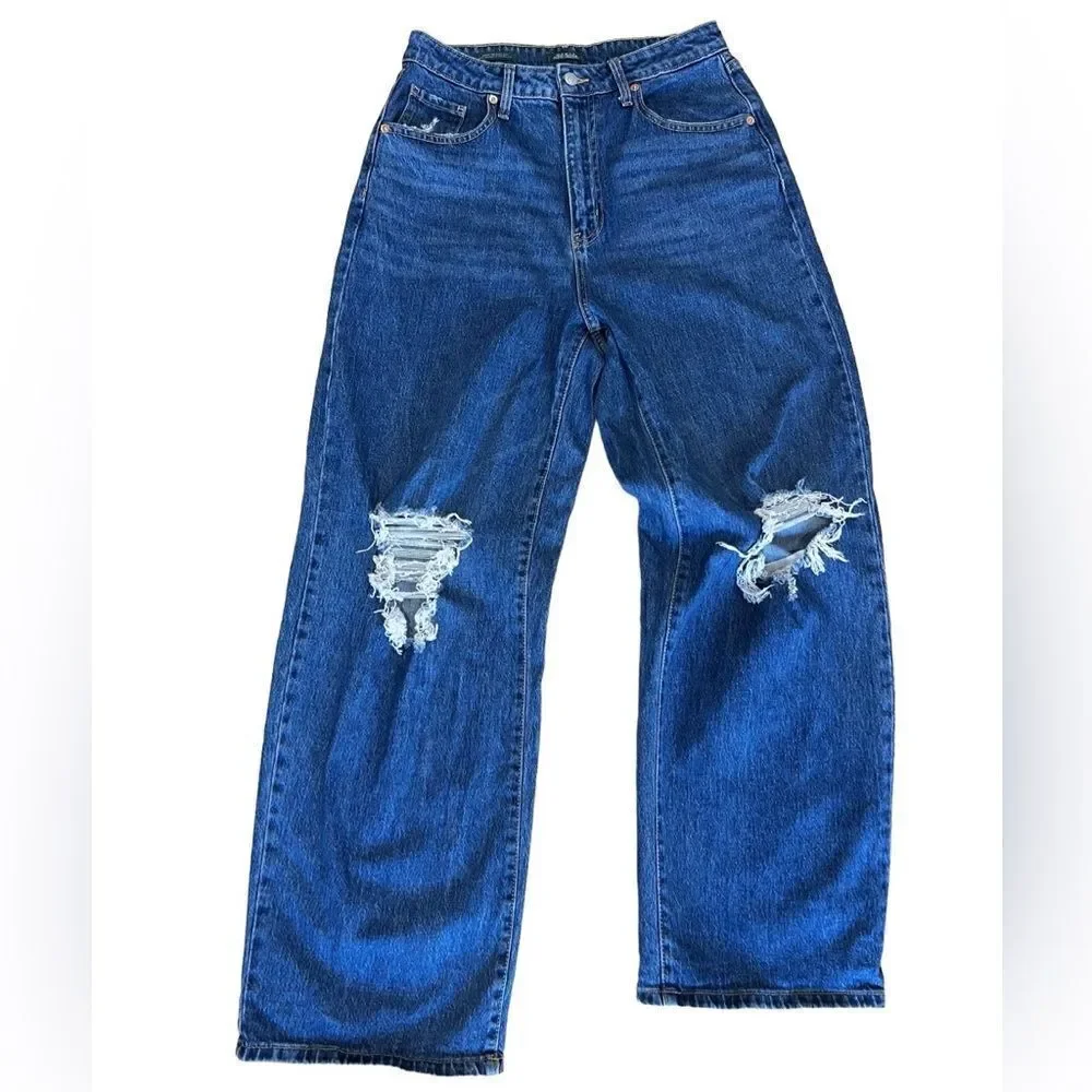 Wild fable highest rise baggy jeans distressed medium wash size 29/8 - Picture 15 of 16